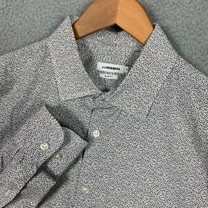 J. Lindeberg Dani CA Shirt Men's XL Black/White Season Slim Cotton Casual $160